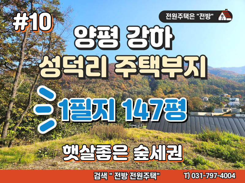 양평 강하면 남동향 전원주택 부지 급매 #10번 부지 (매물 #25199)